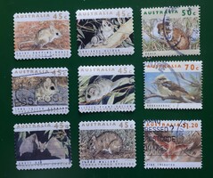 Native Australian animals: 9 stamps
