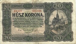 20 Korona 1920 numbered point 3.
