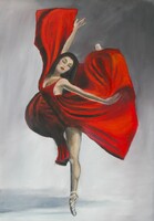 Ballerina in red dress