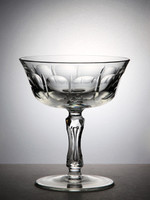 6 champagne glasses | polished incised peeled crystal goblet