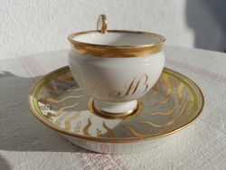 Alt wien empire collector's cup and saucer, from 1807, 217. Vintage, Napoleonic period set!