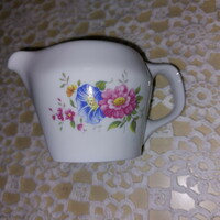 Hollóháza coffee pouring porcelain, beautiful pink-blue flowers