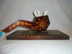 Retro carved wooden pipe cigarette holder, cigarette holder