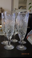 Lead crystal champagne glasses 5 pcs