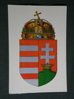 Postcard, coat of arms of Hungary