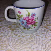 Alföldi porcelain mug, cup with a large bouquet of flowers