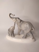 Granite marked ceramic elephants