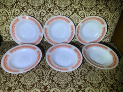Retro Brazilian thermo rey brasividro deep plate - 6 milk glass soup plates