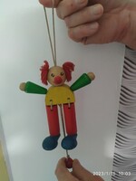 Wooden clown puppet for sale! Moves its hands and legs