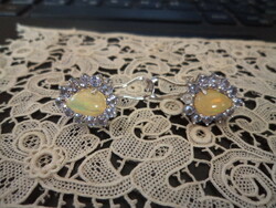 Ethiopian fire opal, 925 silver earrings