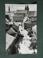 Postcard, Székesfehérvár, street view, life portrait, church, red star
