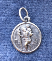 St. Christopher old small round pendant for drivers