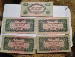 Ten pengő 1944 and 5 pcs