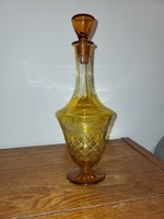 Amber glass serving glass with stopper