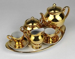 1N498 old small gilded complete children's porcelain coffee set