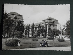 Postcard, pope, view of Esterházy Castle, park detail, heroic monument