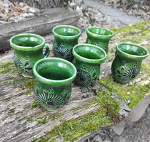 Small green jars