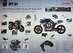 Yamaha MT-01 motorkerékpár poszter eredeti gyári reklámanyag 59x84 nem másolat, nem utánnyomás