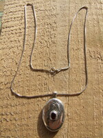 Silver photo pendant, necklace (240126)