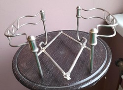 2 Pcs: old and practical metal serving / dish holder