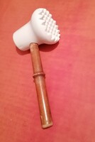 Old meat grinder with a porcelain head, meat grinder