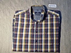 Basefield pure cotton fashionable blue yellow white checkered rounded bottom long sleeve men's shirt.