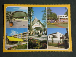 Postcard, Harkány spa, mosaic details, resort, beach, restaurant