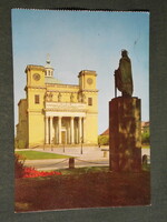 Képeslap, Vác, Székesegyház, templom, Szent István szobor részlet