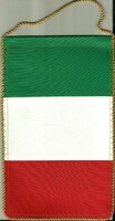 Asztali zászló = OLASZORSZÁG (textil, 14,5 x 23,5 cm, kétoldalas)