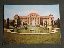 Képeslap, Debrecen, Kossuth Lajos Tudományegyetem, park, szökőkút