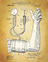 Régi vérnyomásmérő 1914 antik orvosi műszerek, eszközök szabadalmi rajzainak nyomatai, ajándék ötlet
