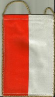 Asztali zászló = MONACO (textil, 14,5 x 23,5 cm, kétoldalas)