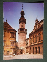 Képeslap, Sopron, Tűztorony látkép,részlet