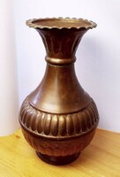 Handmade red copper vase, a rare unique piece for a cozy interior