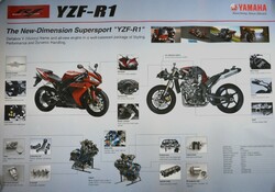 Yamaha YZF R1 motorkerékpár poszter eredeti gyári reklámanyag 59x84 nem másolat, nem utánnyomás