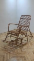 Retro cane (rattan) rocking chair