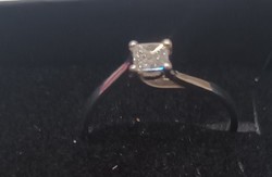 Gyémánt princess szoliter gyűrű
