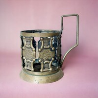 Retro, vintage design metal cup holder with handles