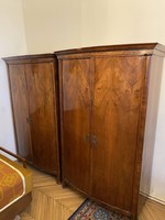 2 antique wardrobes (with shelves and hangers)