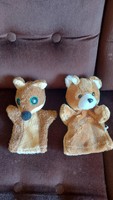 Retro plush dolls fox and bear