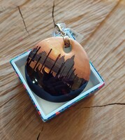 Large Murano glass pendant with silver hanger