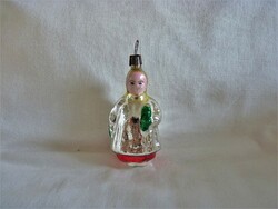 Old glass Christmas tree decoration - little girl in 