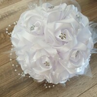 Wedding mcs02 - 18x22cm bridal bouquet of snow-white satin roses