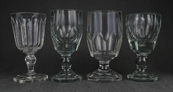 1O725 antique mixed base Biedermeier glass glass 4 pieces