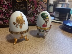 Fabergé porcelán ékszertartó tojások (antik, használt)