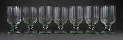 1O713 antique Biedermeier stemmed glass set of 7 pieces