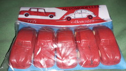 Retro traffic goods Hungarian small industry molded plastic small cars unopened original package rare collectors 3