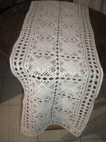 Beautiful hand crocheted white tablecloth runner