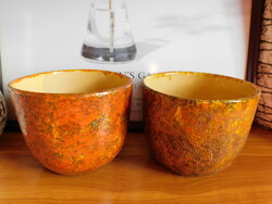 Retro orange baskets from Hódmezővásárhely - 2 pieces