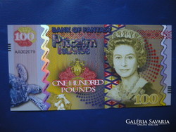 Pitcairn islands / pitcairn islands) 100 pounds / 100 pounds 2018 turtle rare fantasy paper money!